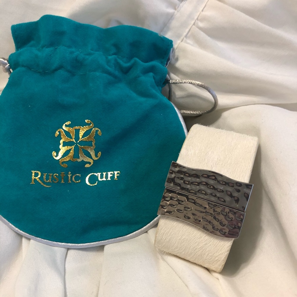 Rustic cuff hide bracelet